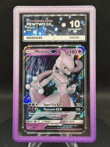 🔮✨ Pokémon TCG – Mewtwo GX 31/68 – Hidden Fates (2019) – ACE 10 + GrailGuard