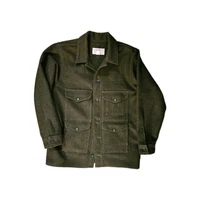 Filson Mackinaw 100% Wool Cruiser Jacket Men's Sz 46 Forest Green Olive Made USA