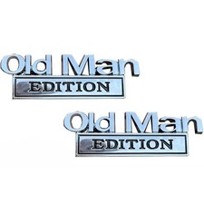 2PCSOld Man Edition Car Emblem 3D Metal Sticker Badges Old Man Addition Car5579