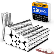 Small Magnets, 290 Pack Refrigerator Magnets of 7 Different Sizes, Mini Magnets,