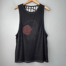 Skull Rose Size Large Black Knit Top Whimsigoth Dark Romantic Punk Emo Grunge