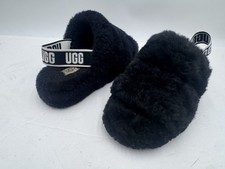 UGG Fluff Yeah Slide Women's Size 9 Black Cozy Plush Sheepskin Slip On Slipper