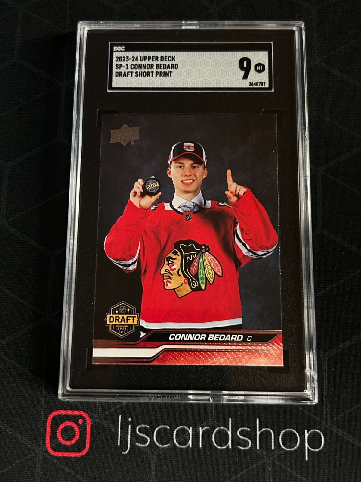 2023-24 Upper Deck Connor Bedard SP-1 Draft Short Print Rookie SGC 9 SPM