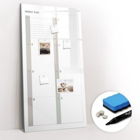 Glas Magnettafel Pinnwand Mit Marker Schwamm Magneten Wochenplaner 60X120 Cm