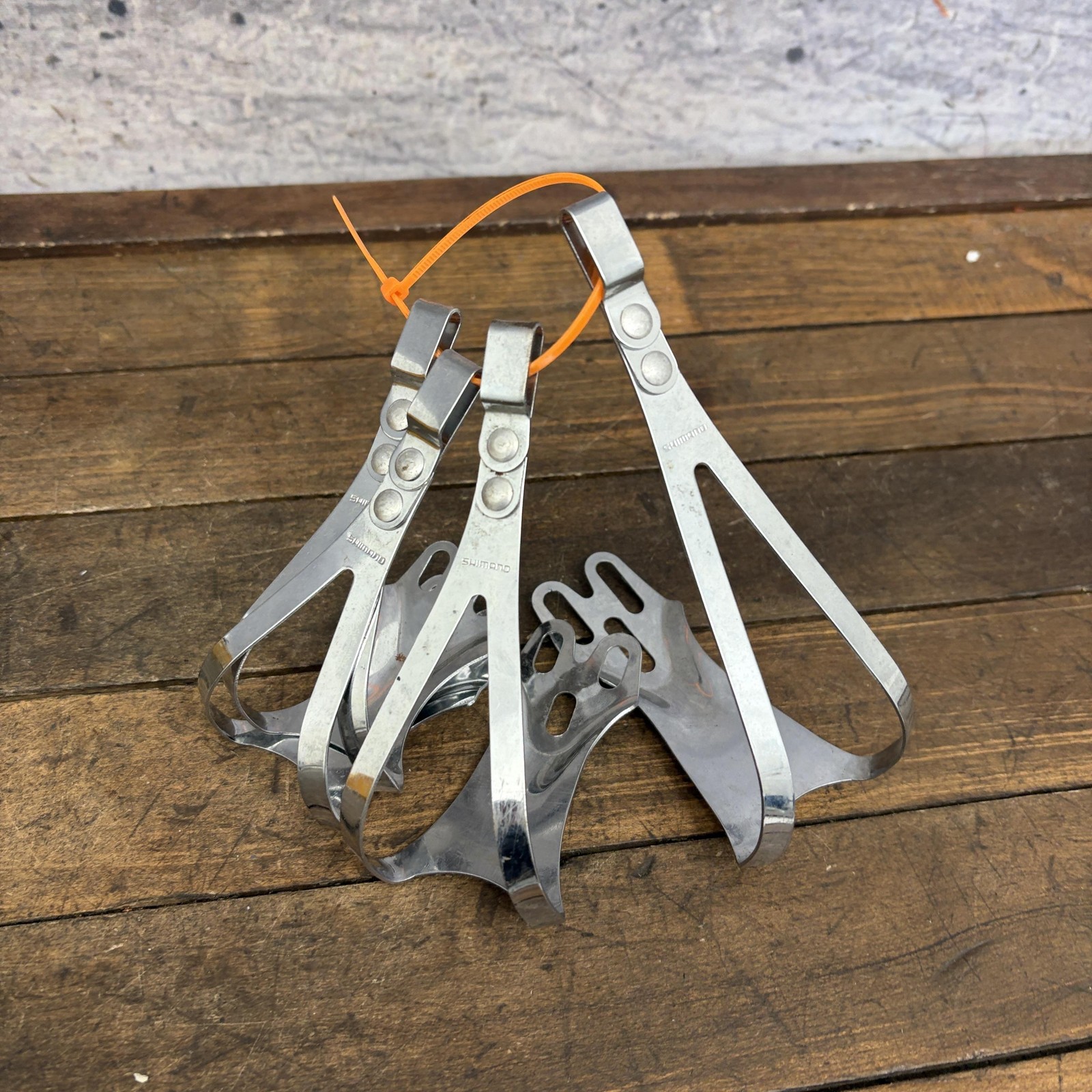 Vintage Shimano Toe Clips Lot Medium LL L 3 Hole Mixed Japan Lot Road Bike