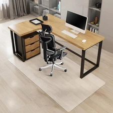 Office Chair Mat for Hardwood Floor, 46'' x72'' Rectangle Transparent Desk Th...