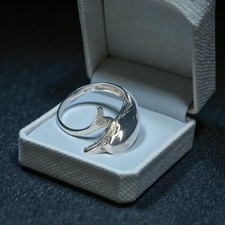 VTG Wrap Around Dolphin Ring 925 Sterling Silver Size 6.5"