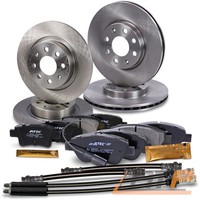 Bremsscheiben +BremsklÖTze +Bremsleitung Vorne+Hinten FÜR Fiat Grande Punto 199
