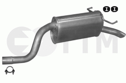 Silencieux arriere Fiat Punto II 1.9 D stop aux vibrations et bruits d'echappement