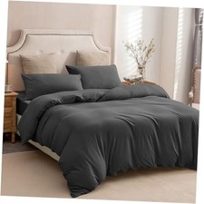 Jersey Knit Duvet Cover Set 100 T-Shirt King Solid Deep Grey No Comforter 