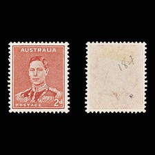 9070: Australia SG184 2d Scarlet 1938 Sc#182 Mi142C Mint MH C£11