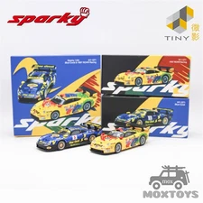 Sparky X Tiny 1:64 911 GT1 Blue Coral & 1997 D ROHR Diecast Model Car