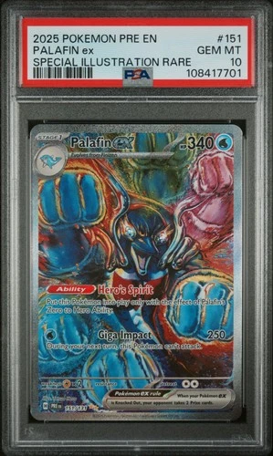 2025 POKEMON PRE EN-PRISMATIC EVOLUTIONS #151 PALAFIN EX PSA 10