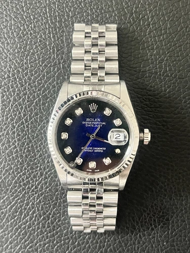 Men’s Rolex Datejust Watch 16200 36mm Blue Dial Jubilee Band