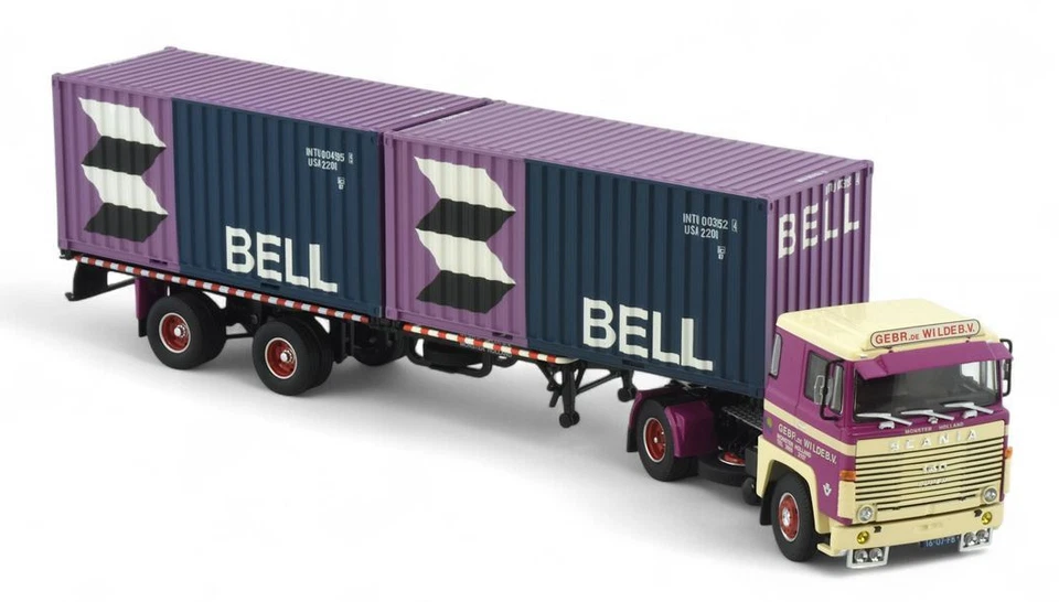 ,TEKNO, SCANIA 140 4x2 con portacontenedores 2x 20 pies 2 ejes DE WILDE, 1/50... - Imagen 3 de 4