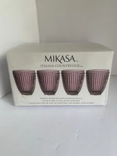 Mikasa Amethyst Double Old Fashion Glasses Italian Countryside Collection Set 4