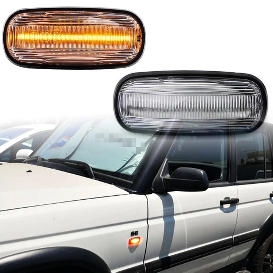 2x LED Side Marker Lights Amber for Land Rover Discovery 2 Freelander 1 Defender Foto 2 de 4
