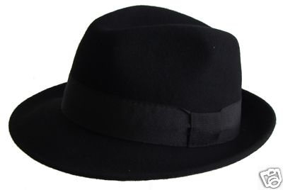 Michael Jackson Trilby Hut schwarz flexibel Bogart Hut 