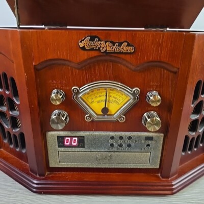 Anders Nicholson Wood Turntable Cassette Cd Stereo System AM/FM