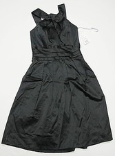 Davids Bridal 83690 BM Sz 2 Y Neck Cotton Sateen Short Dress Classic Black $135