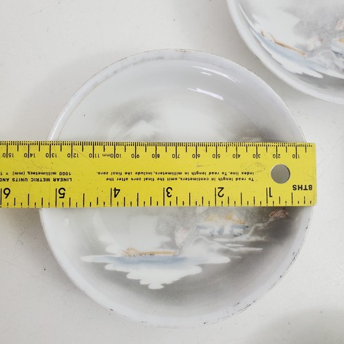 4pc Kutani Japan 5.25” SOUP RICE BOWL Lanscape Mountains Mt Fuji kutami Vintage - Picture 9 of 9