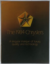 Vintage 1984 Chrysler  Full Color Original Brochure 323 b