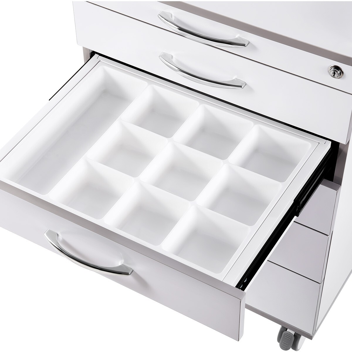 Dental Cart Storage Cabinet 5 Drawers Mobile Utility Cart Medical Cabinet Office