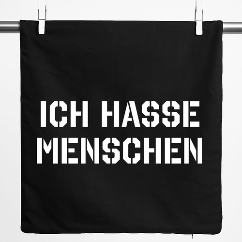Kissen ICH HASSE MENSCHEN Deko Kopfkissen Geschenkidee Souvenir Präsent Wichtelg - Picture 8 of 28