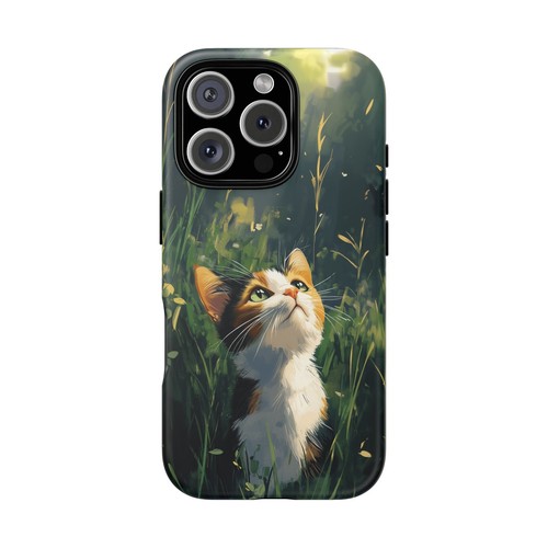 Calico Kitty Cat Grass Field - Phone Ink Cover Case for iPhone, Galaxy, Pixel - 第 6/281 張圖片