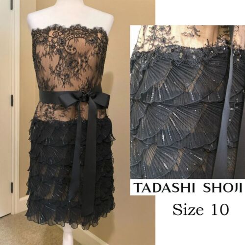 Tadashi Shoji Sequin Lace Strapless Dress NWOT Size10