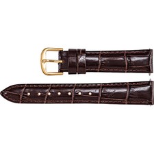 Ladies Genuine Leather Alligator Grain Padded Watch  Buckle Strap Band Findings