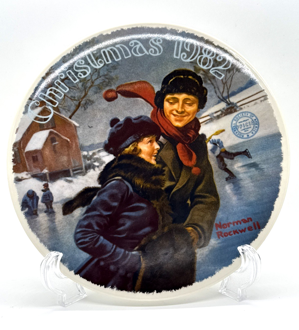 Norman Rockwell #9303L Collectable Plate "Christmas Courtship" - 1982