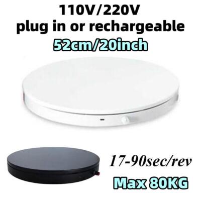 Max 80KG 52CM Turntable Electric Rotating Display Stand Photography Show Holder