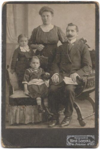 Gabinete de dos fotos tipo niños People CDV Libava Courland Rusia 1900 - Imagen 1 de 4