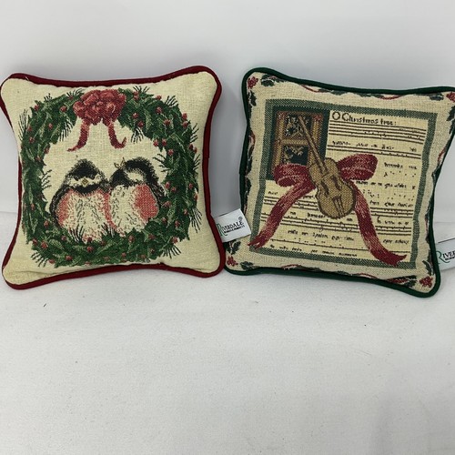 Mini Riverdale Wandteppich Überwurf Kissen 8" x 8" Vintage Weihnachten