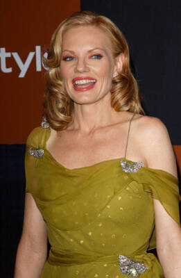 Actress Marg Helgenberger poses at InStyle Golden Globes after par- Old Photo 1