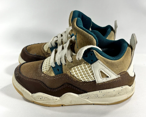 Nike Air Jordan 4 Retro Cacao Boys Size 11C Athletic Shoes Sneakers FB2213-200 - Picture 4 of 13