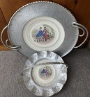 Vintage Farberware Wrought Aluminum 15” Tray & 10” Basket W/Porcelain Insert — photo 5