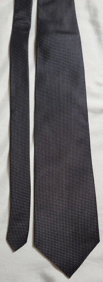 Corbata Bruno Piattelli Para Hombre Negra Lunares Pura Seda Hecha en EE. UU. Foto 3 de 4