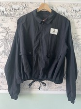 Nike Air Jordan Flight Vtg 00s Bomber Windbreaker Black Jacket Cropped Size M
