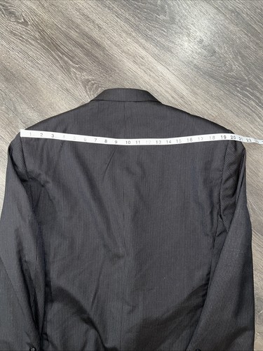 Pierre Cardin 44R Black On Black Striped Wool Suit Pants 38 - Picture 7 of 11