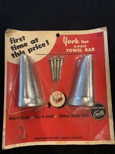 Vintage York Line 3 Piece Towel Bar Chrome Finish By Gerity NOS in Original Pack