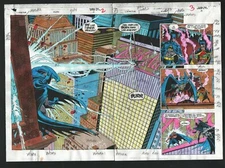 DETECTIVE #646 BATMAN SPLASH PG 2/3 ORIGINAL COMIC PRODUCTION ART ADRIENNE ROY