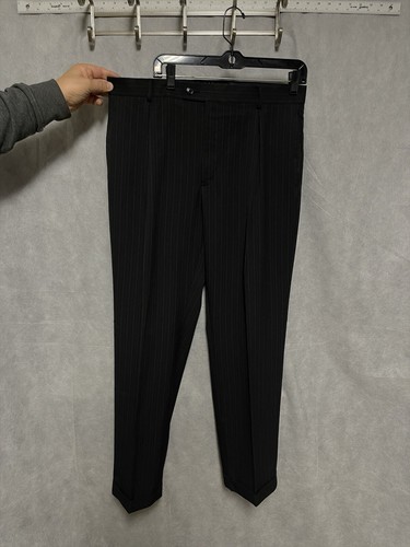 Sean John Suit Men 40R Black Striped Academia 2B Purple Label Pants 35X31 Luxury - Picture 11 of 17
