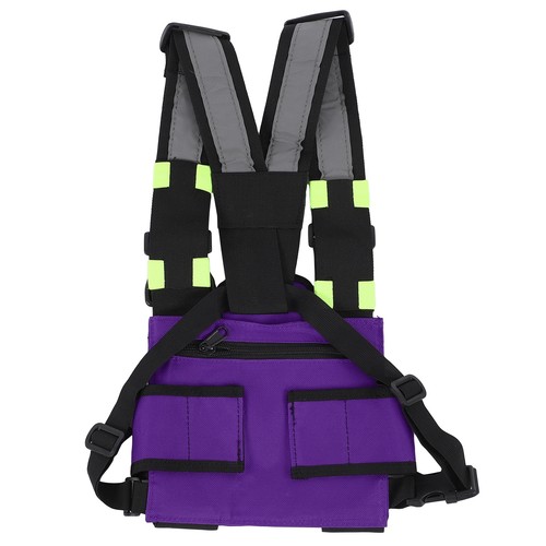 (Purple + Fluorescent Green)BROLEO Chest Bag Tool Vests Outdoor For Camping IS - Picture 12 of 12