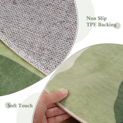 Circle Rug 3ft Small Round Rugs Non Slip Washable Abstract Mountain Round Car... - Picture 3 of 8