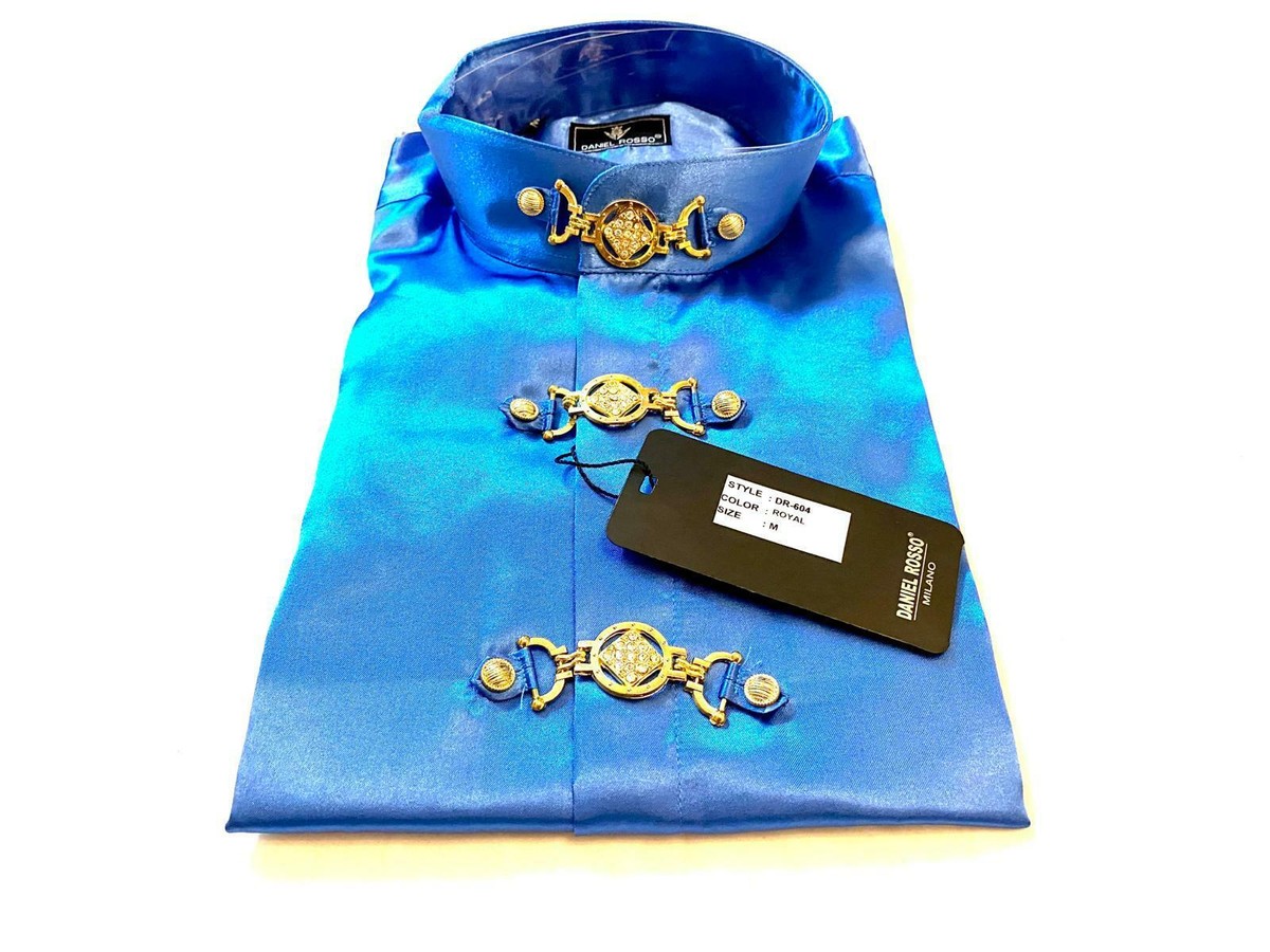 slim fit dress slacks Dibangu Mens Shirt Cobalt Blue Paisley Long Sleeve Silk Button Shirt –  DiBanGuStore