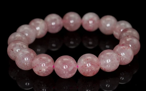 10MM PINK STRAWBERRY LEPIDOCROCITE QUARTZ GEMSTONE GRD A ROUND LOOSE BEADS 7inch - Picture 4 of 5