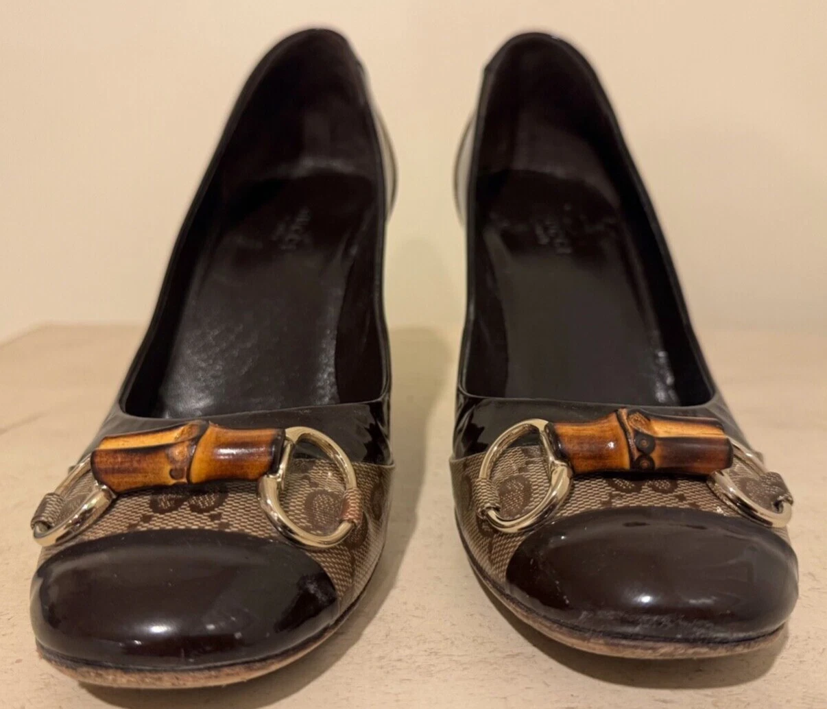 GUCCI Dapper Dan GG morsure de cheval stiletto femme taille Italie 38,5 / 8,5 talon bloc