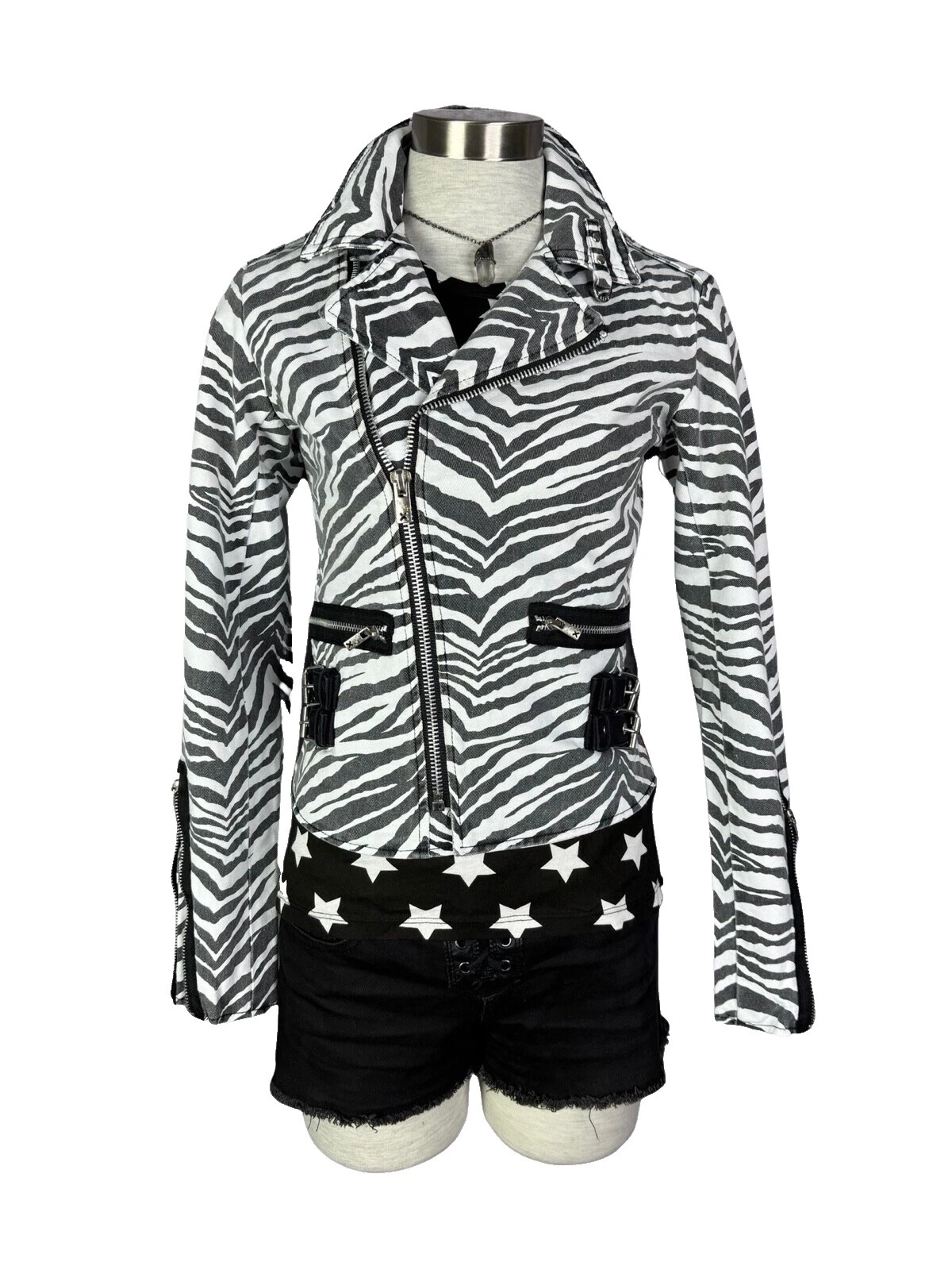 Animal Print Casual punk abrigos, chaquetas y chalecos para Mujeres